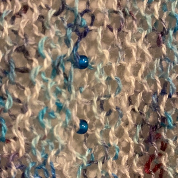 Handmade Knitted Prayer Shawl With Beads - Picture 3 of 5